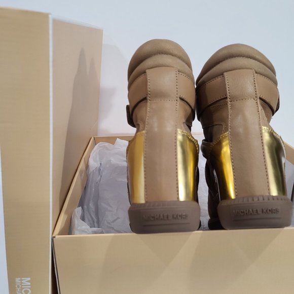 $250 OFF ✅ Michael Kors SKID BOOTIE Dark Khaki Zipper & Velcro ~ 8½ 8.5 ✨ BNIB - Picture 6 of 13